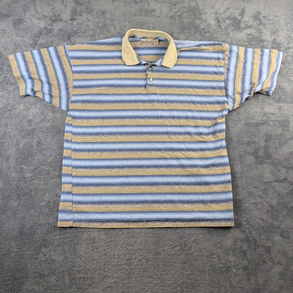 Quiksilver Men's Classic Fit Soft 100% Cotton Short Sleeve Polo Blue Size Large